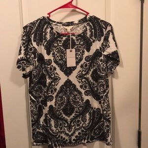 NWT Lucky Brand Black-and-White short sleeve shirt